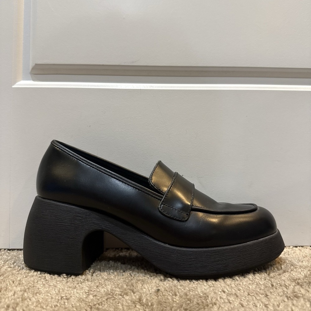 Camper Thelma Platform Loafer Shoes Womens Size 10 Black Block Heels